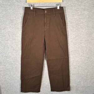 American Giant Pants Womens 10 Brown Wide Leg Utility Workwear USA Cotton NEW